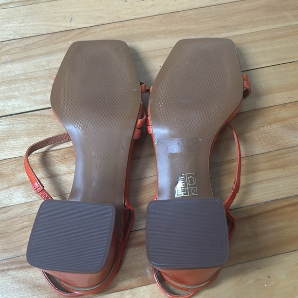 l'intervalle strappy block heel sandals slingbacks square toe orange size 37 - Picture 4 of 6